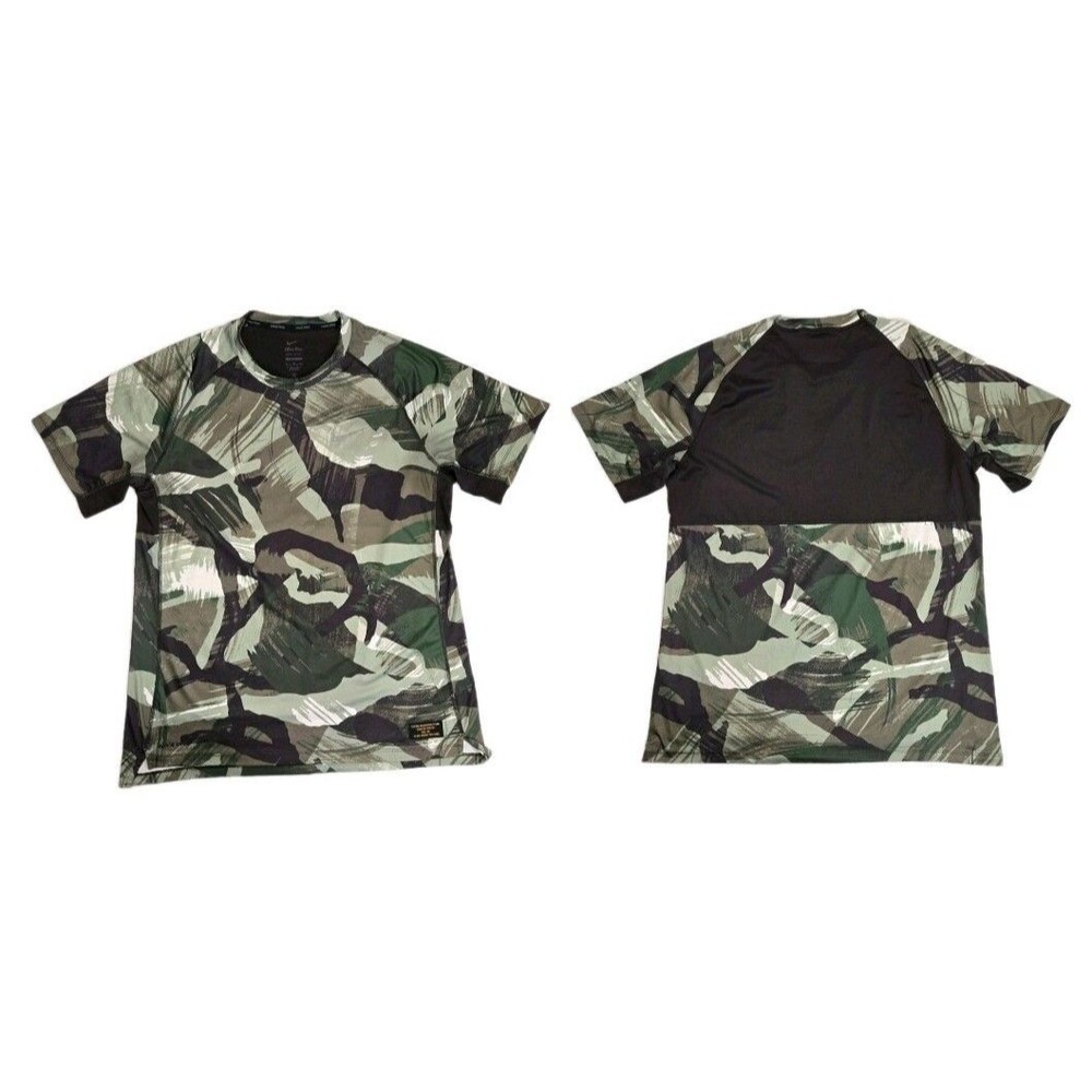 Mens Nike Pro DriFit Short Sleeve T Shirt Slim Fit Camouflage XL